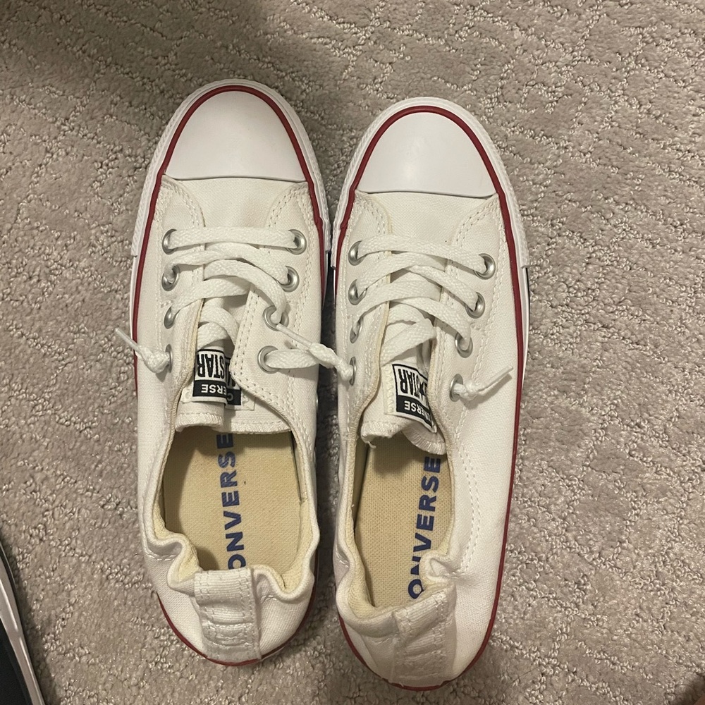 White Converse Shorlines Womens 7